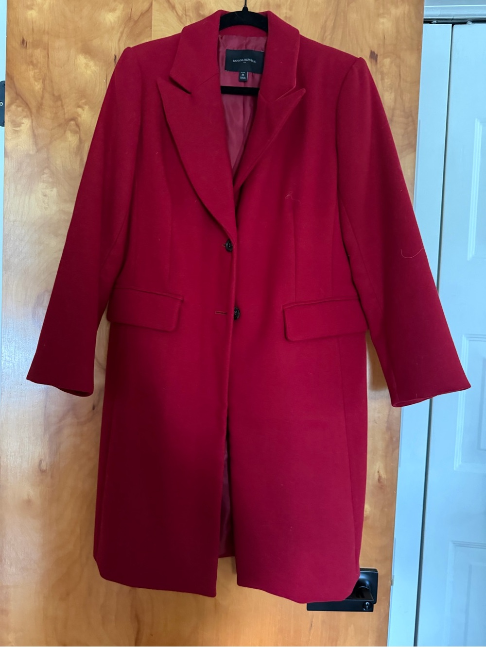 Banana Republic Crimson Red Single-Breasted Trench Coat